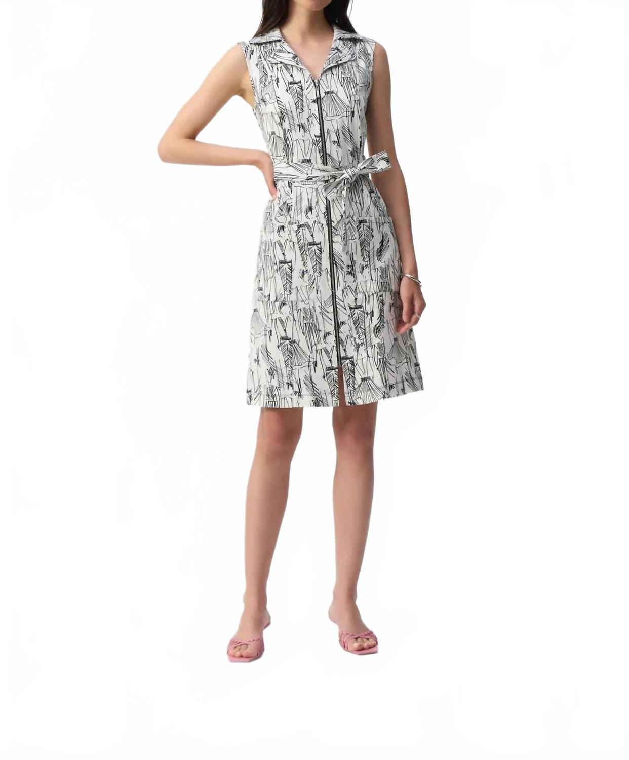 

Платье-футляр без рукавов с вырезом на воротнике в цвете ваниль/черный Joseph Ribkoff