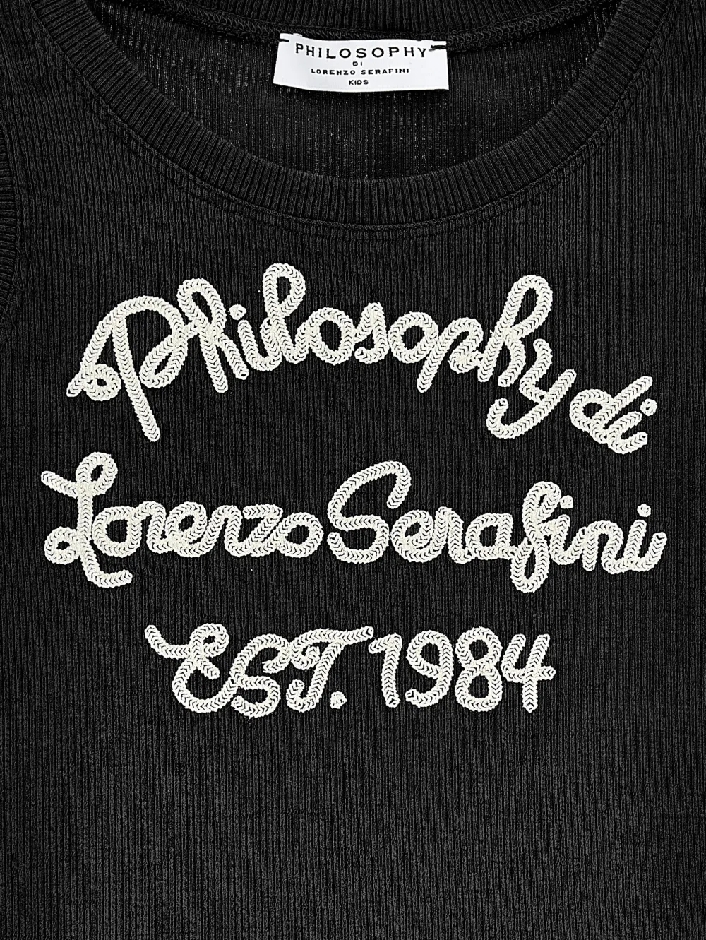 Топ с оборками Philosophy Di Lorenzo Serafini Kids, черный — фото 3