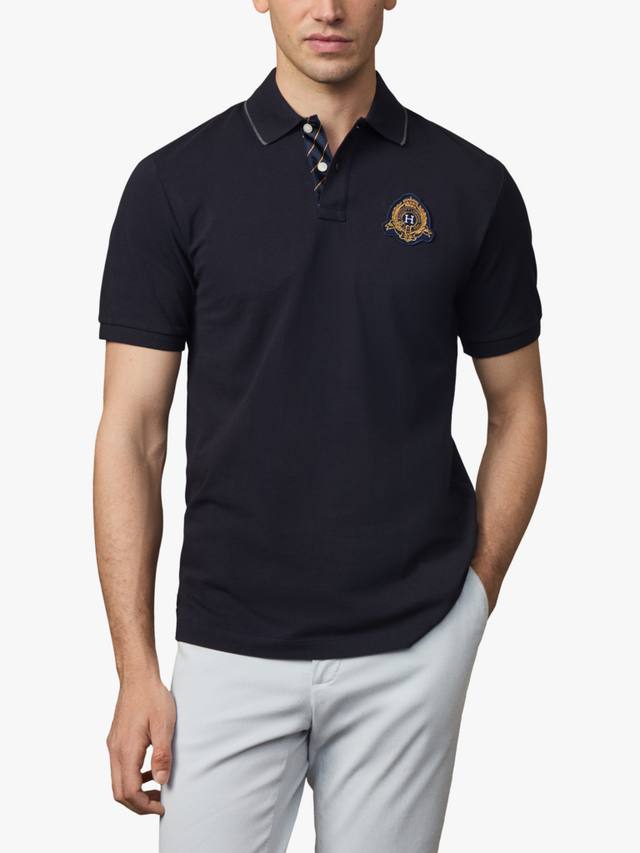 

Хлопковая поло с коротким рукавом и круглым вырезом Hackett London