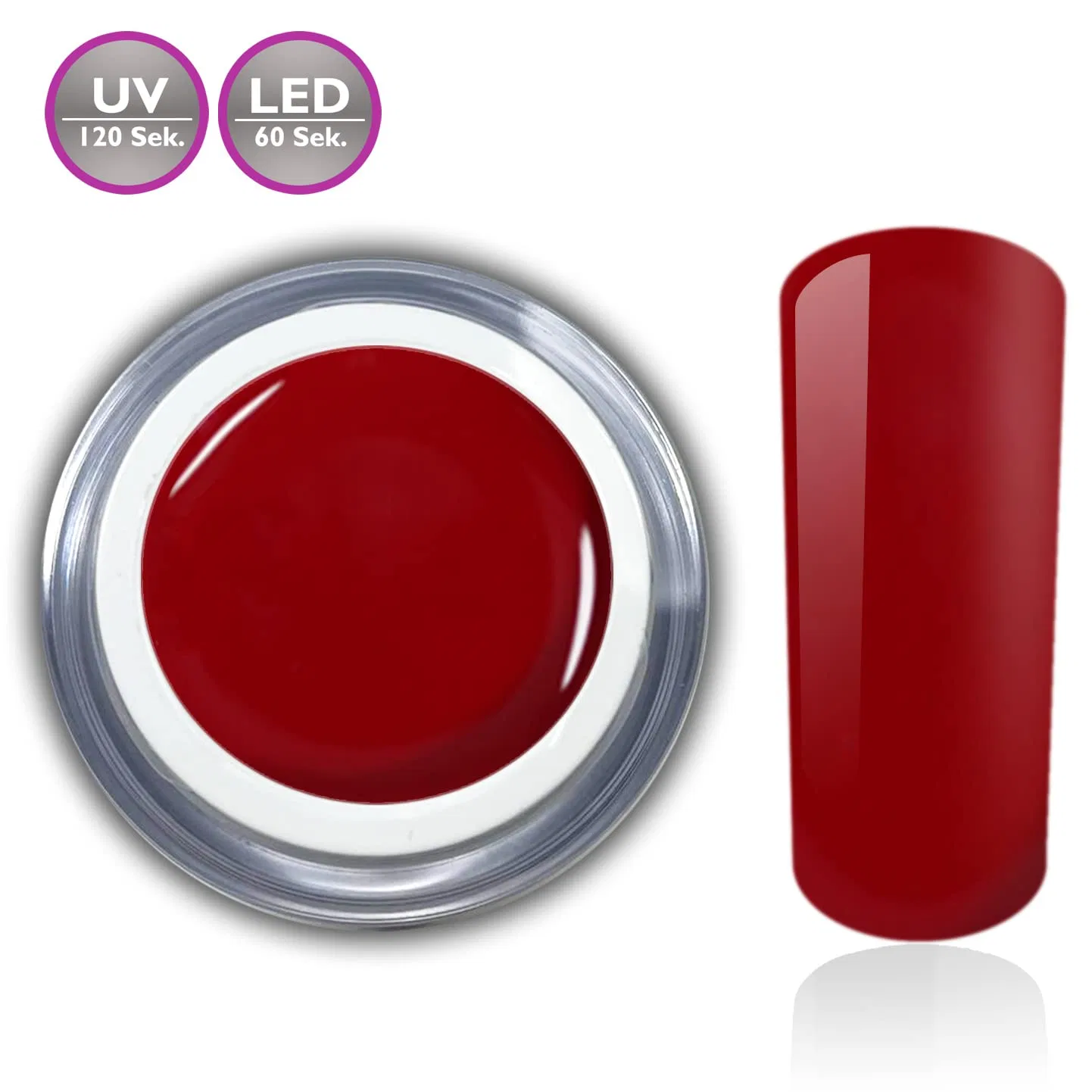 Красный цветной гель для ногтей UV LED 5 мл Rm Beautynails — фото 2