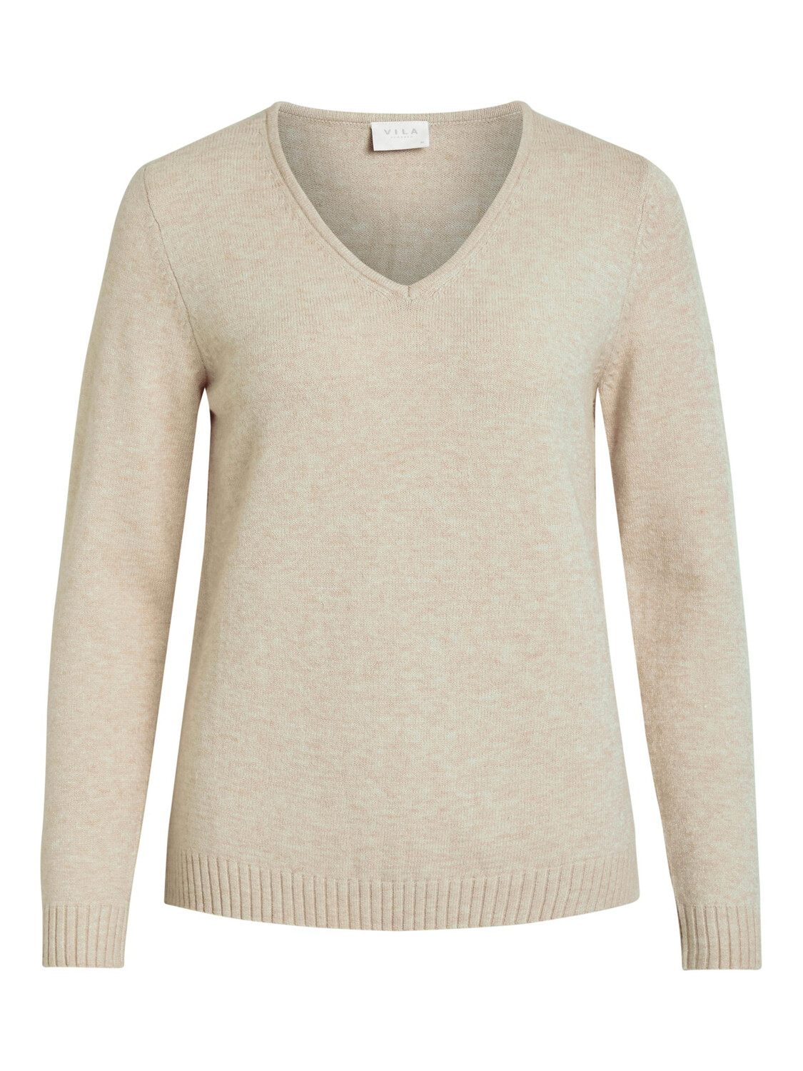 

Свитер Vila Dünner Strick Basic Stretch Sweater VIRIL, бежевый