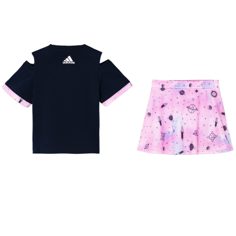 Adidas Детский комплект с юбкой для детей 3-7 лет College Navy/Light Purple — фото 4