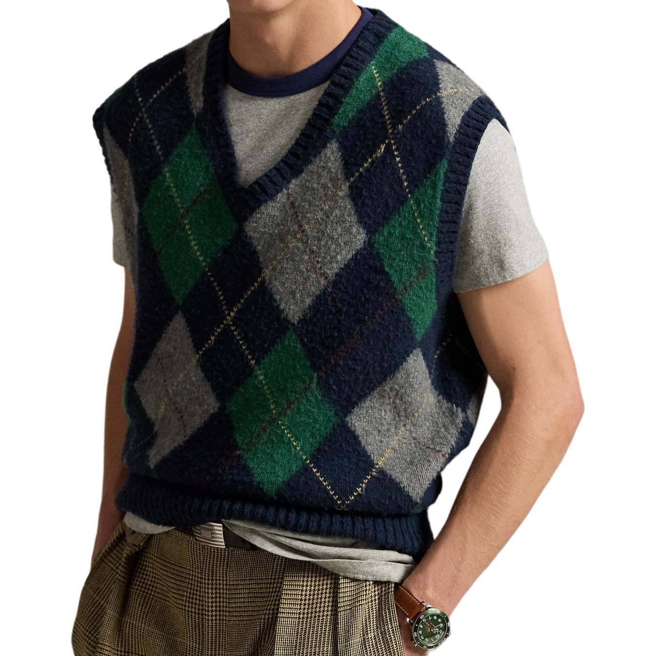 Ажурный майка без рукавов Polo Ralph Lauren, темно-синий — фото 3