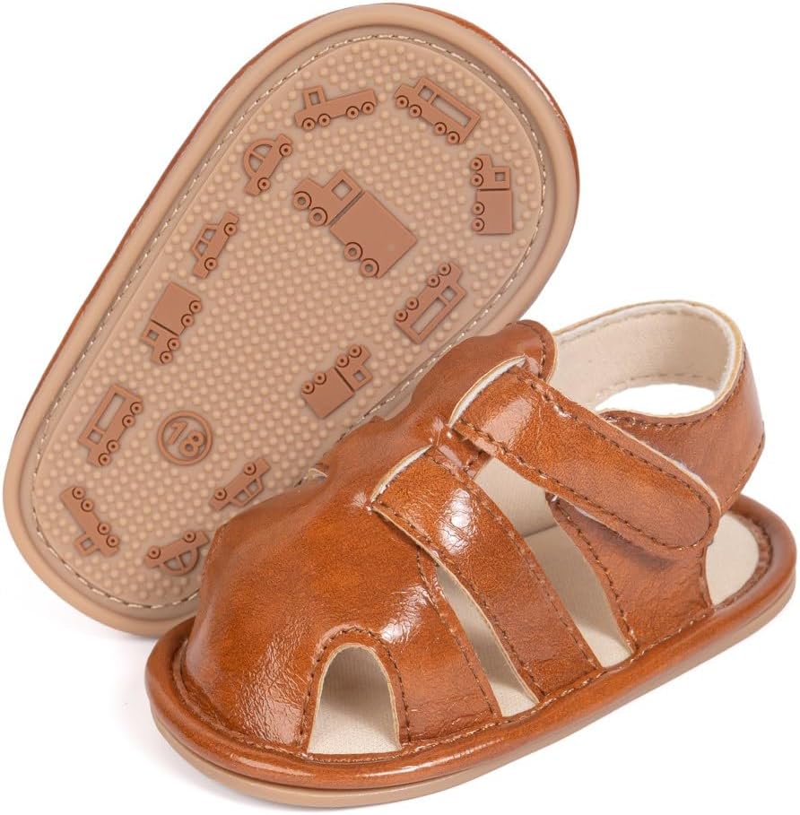 

Сандалии Meckior для малышей, мальчиков и девочек, новорожденные, с нескользящей мягкой резиновой подошвой, открытым носком, для улицы, повседневные летние шаги, D/Brown