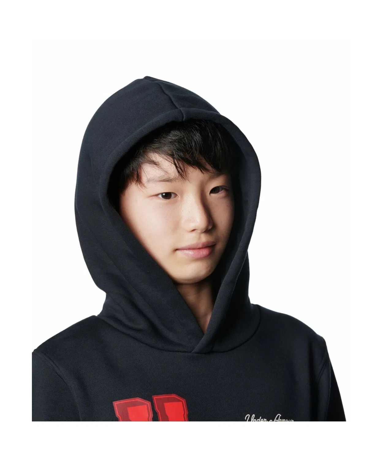 Худи детское Under Armour Icon Fleece с капюшоном, тёмно-синий — фото 4
