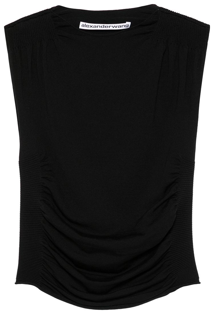 

Майка Alexander Wang с драпировкой, черная