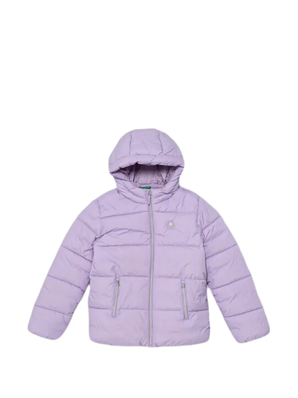 Пуховая куртка с капюшоном Benetton, фиолетовый