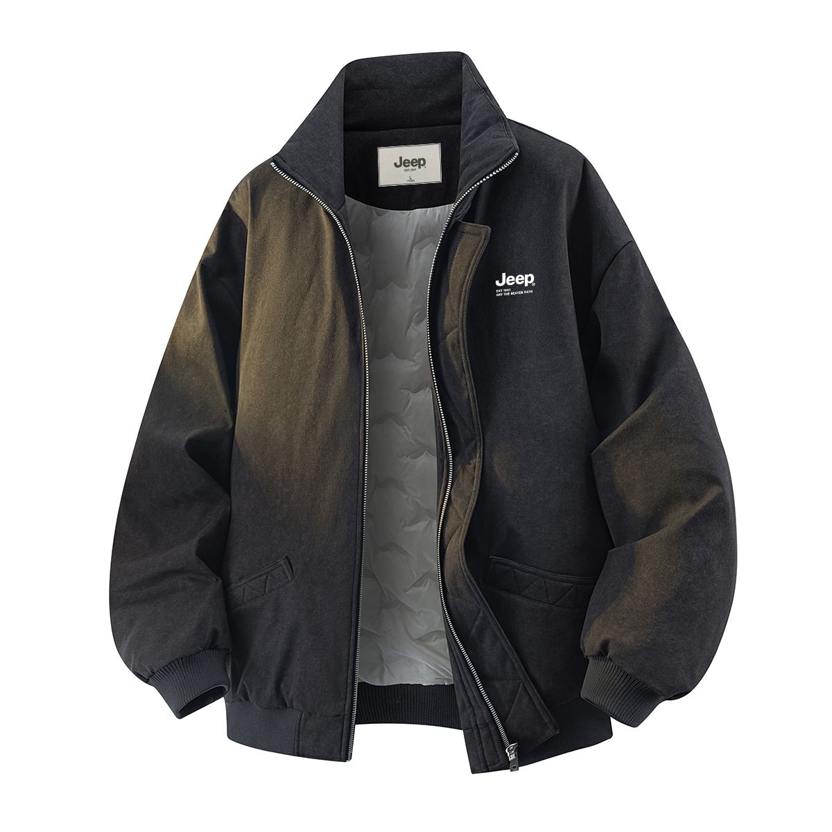 

Пуховик Unisex Stand Collar Lightweight Down Jacket Jeep, pure черный