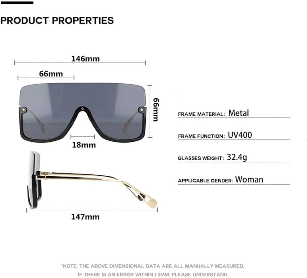 

Крупные солнцезащитные очки с одной линзой в полуободковой оправе для мужчин и женщин, модные очки с защитой от ультрафиолета UV400 KTUCN, Golden Mercury