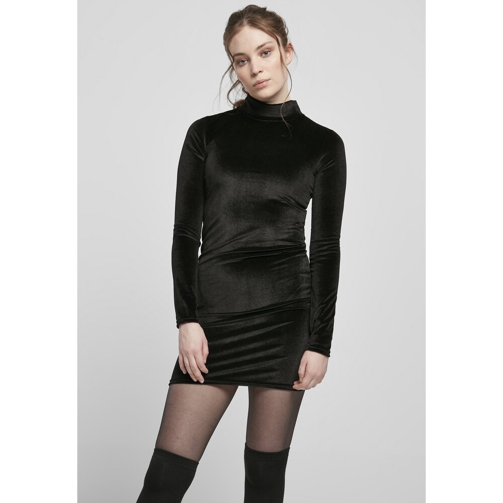 

Платье Urban Classics Velvet For Turtle Neck, черный