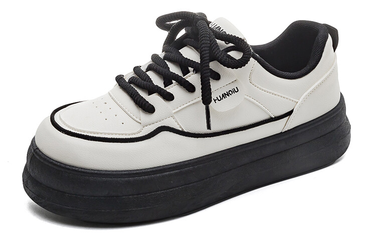 

Кроссовки HUANQIU Skateboarding Shoes Women's Low-top White, бежевый/черный