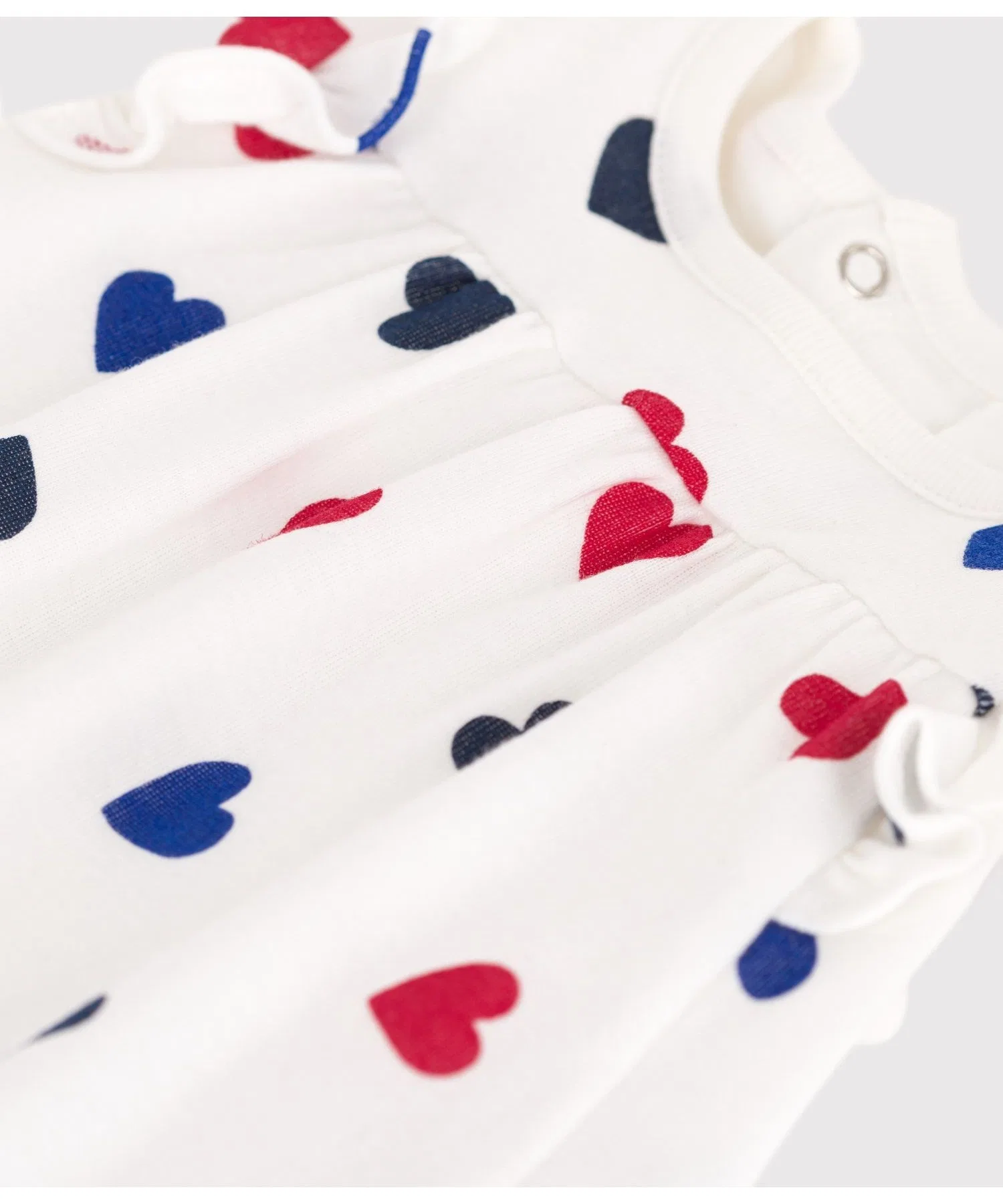 Детское платье с сердечками PETIT BATEAU белое — фото 4