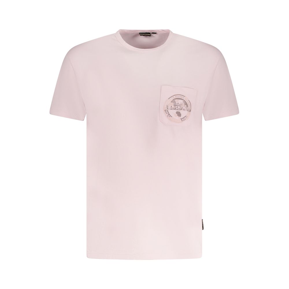 

Мужская футболка из розового хлопка Napapijri, Pink