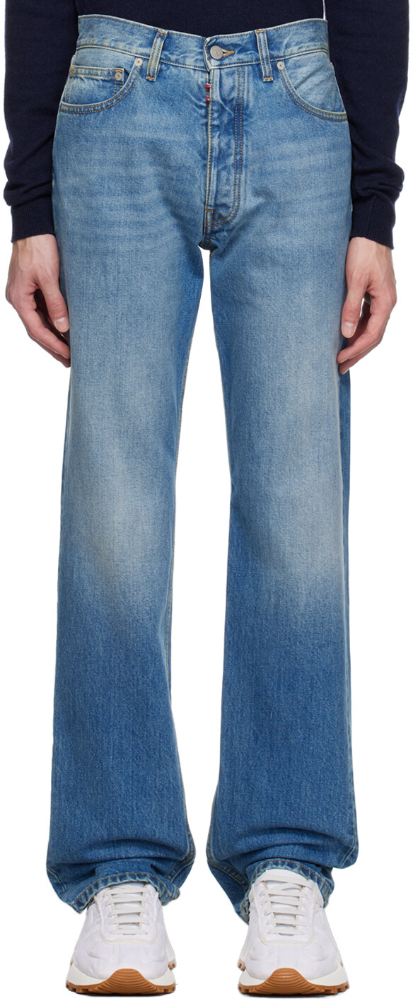 

Синие джинсы с крючками Maison Margiela