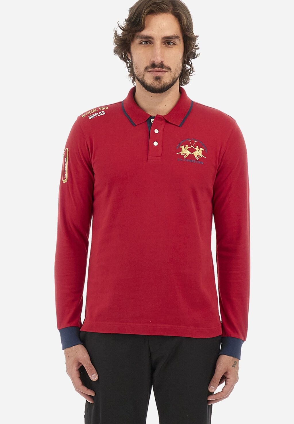 

Рубашка поло Long-Sleeved Polo Shirt La Martina, цвет barbados cherry