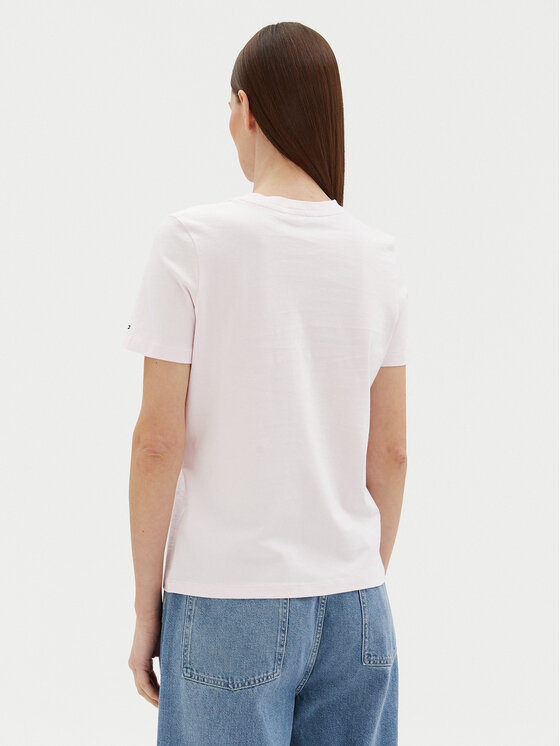 Футболка обычного кроя WW0WW45428 Tommy Hilfiger, розовый — фото 3