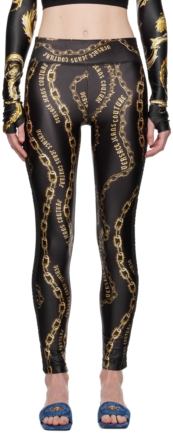 

Леггинсы с черной и золотой цепочкой Couture Versace Jeans Couture