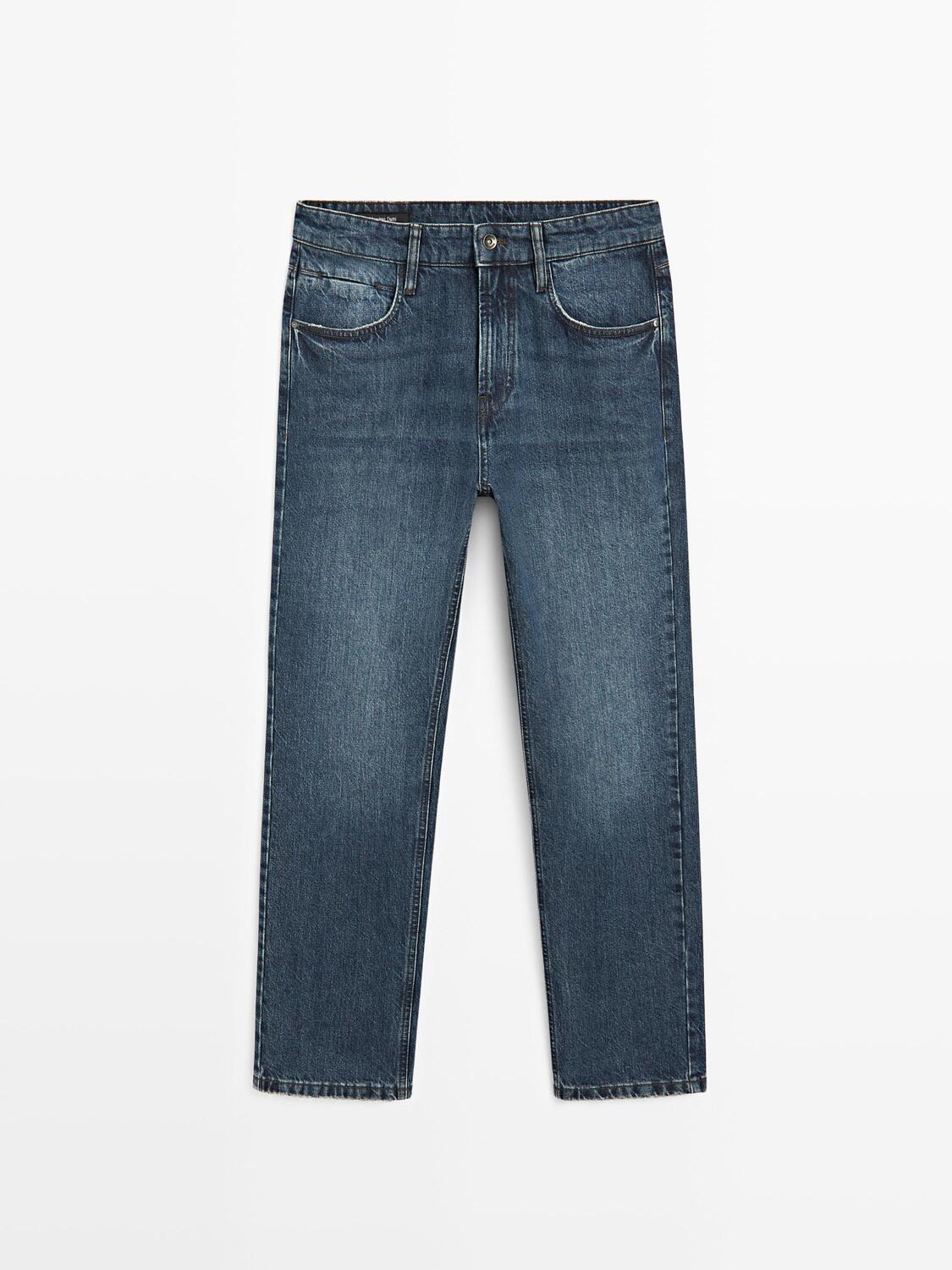 Джинсы зауженного к низу кроя Massimo Dutti, dark blue — фото 2