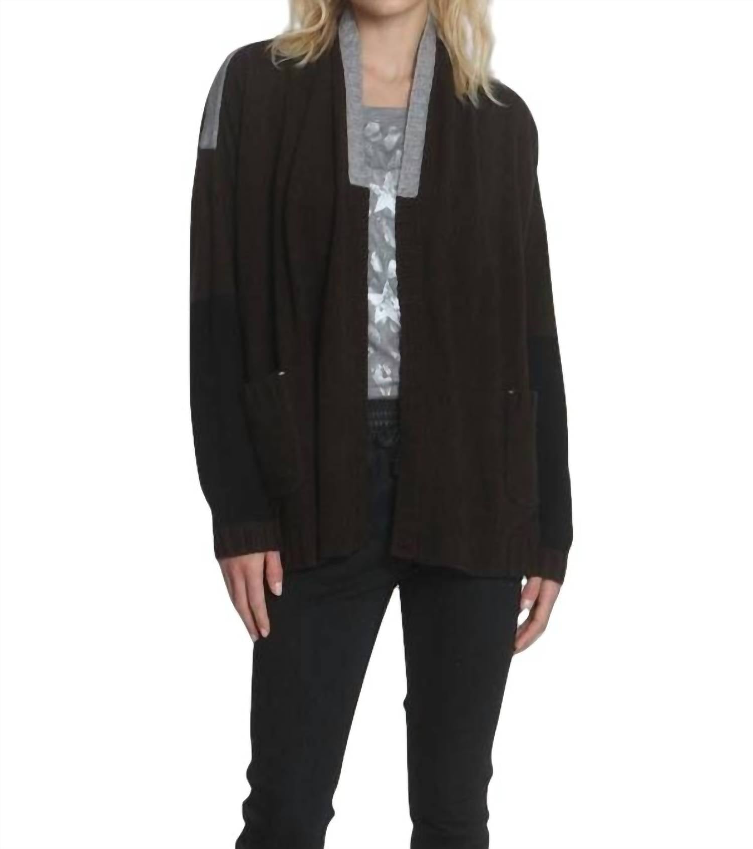 

Кардиган Brandy Block в коричневом/черном цвете LABEL+thread
