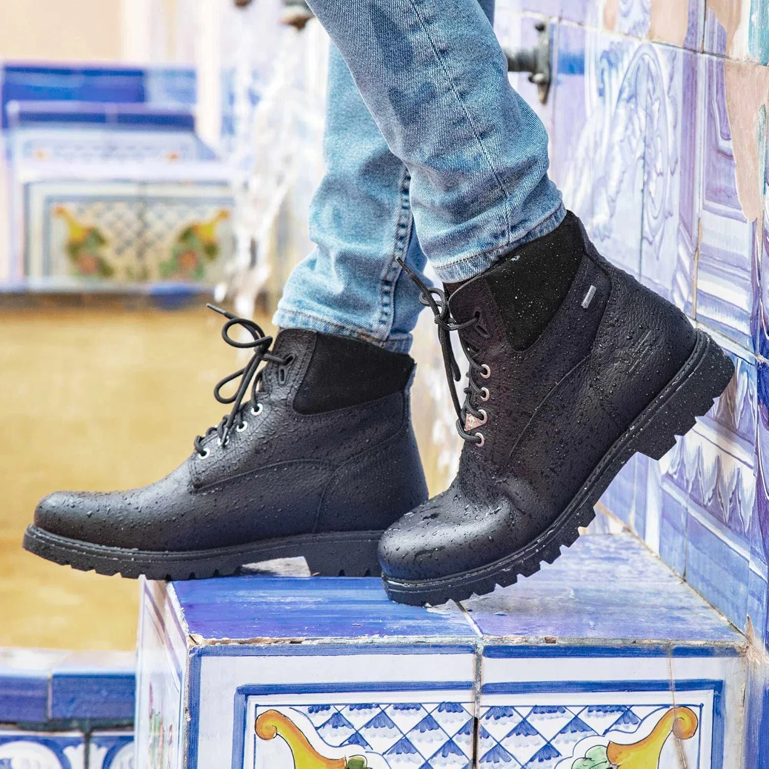 Мужские классические ботинки без подкладки Panama Jack Amur GTX с коротким голенищем и ботильонами, Black — фото 3