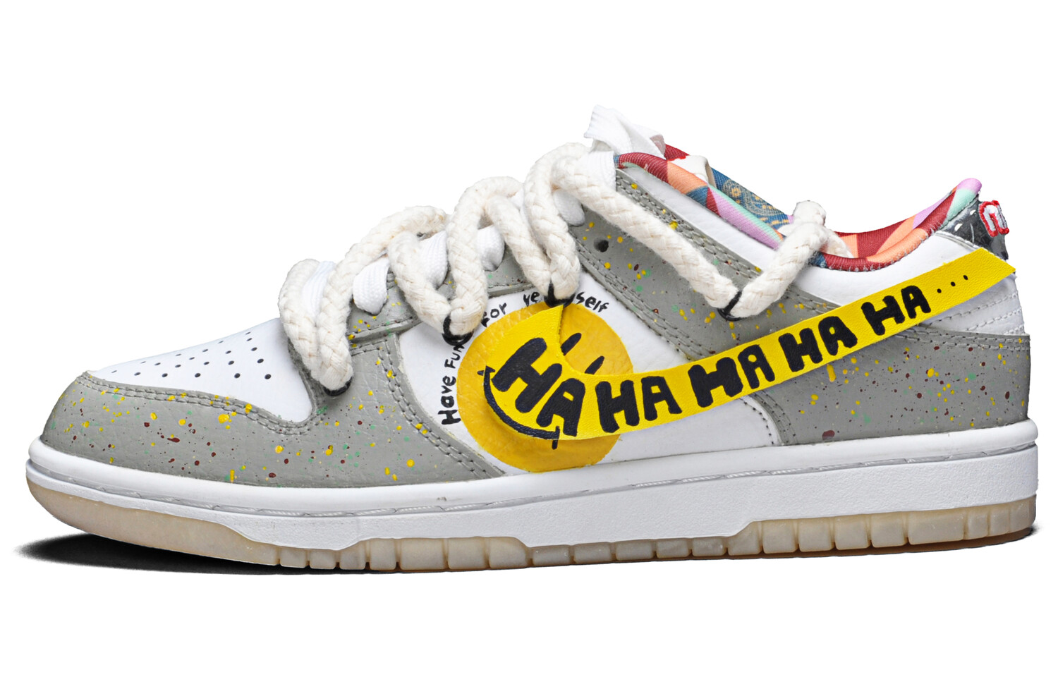 

Кроссовки Nike Dunk Skateboarding Shoes Women's Low-top White/grey/yellow, серый/белый/желтый