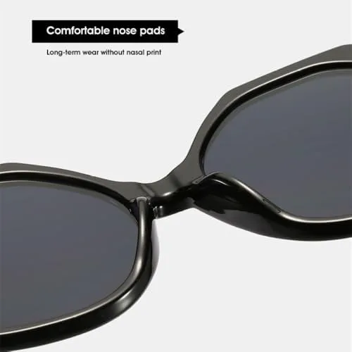 

Винтажные ретро-солнцезащитные очки большого квадратного размера для женщин, модные многоугольные солнцезащитные очки для мужчин и женщин MTZJH, Black Black