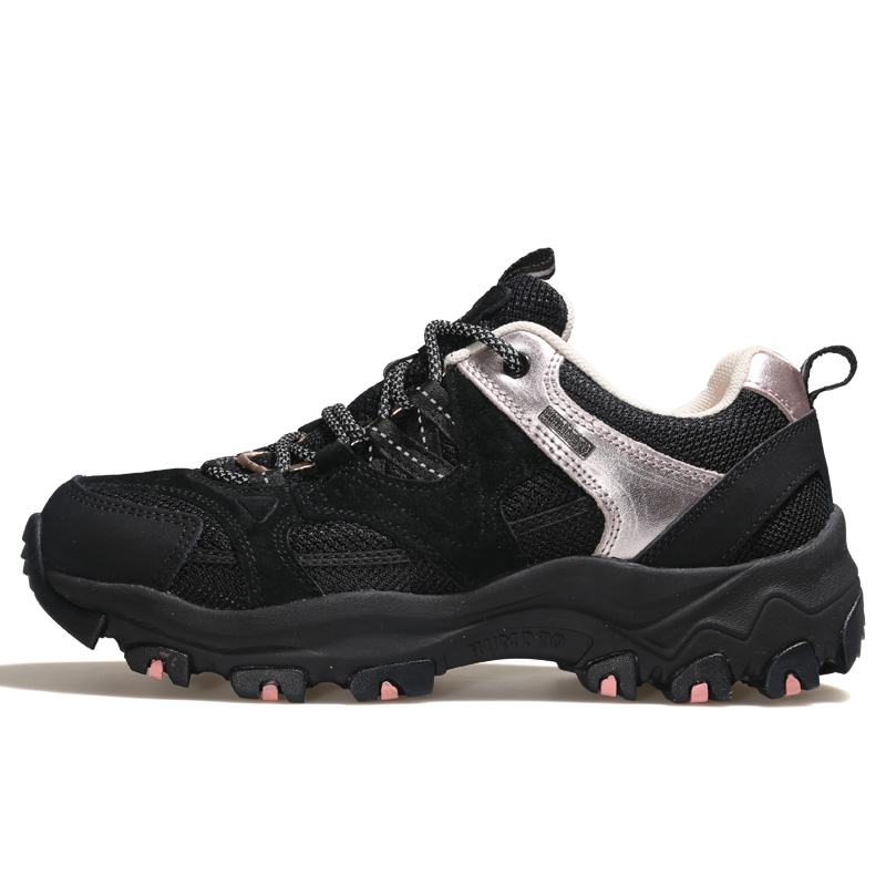 

HUMTTO Амортизирующие противоскользящие и износостойкие низкие уличные туфли женские Black Pink