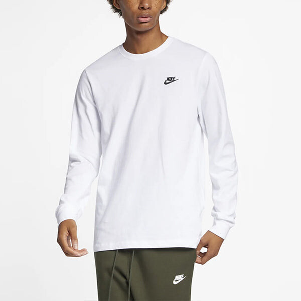 Толстовка m nsw club casual sports round neck pullover long sleeves white Nike, белый — фото 3