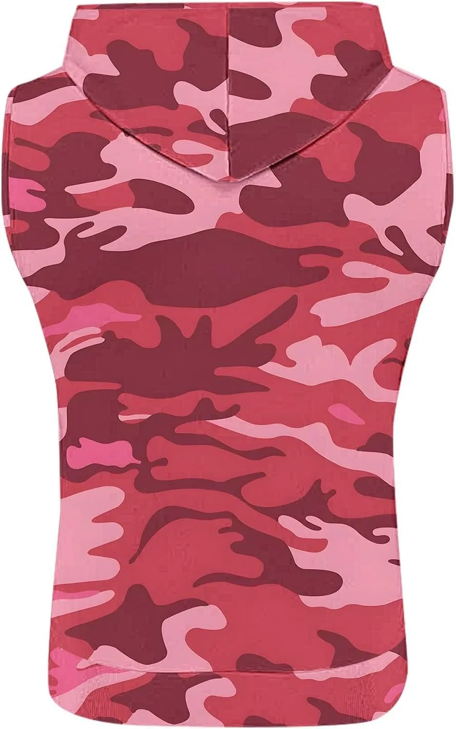 Мужской худи-топ с камуфляжем, хлопок, Hot Pink#74-camouflage — фото 3