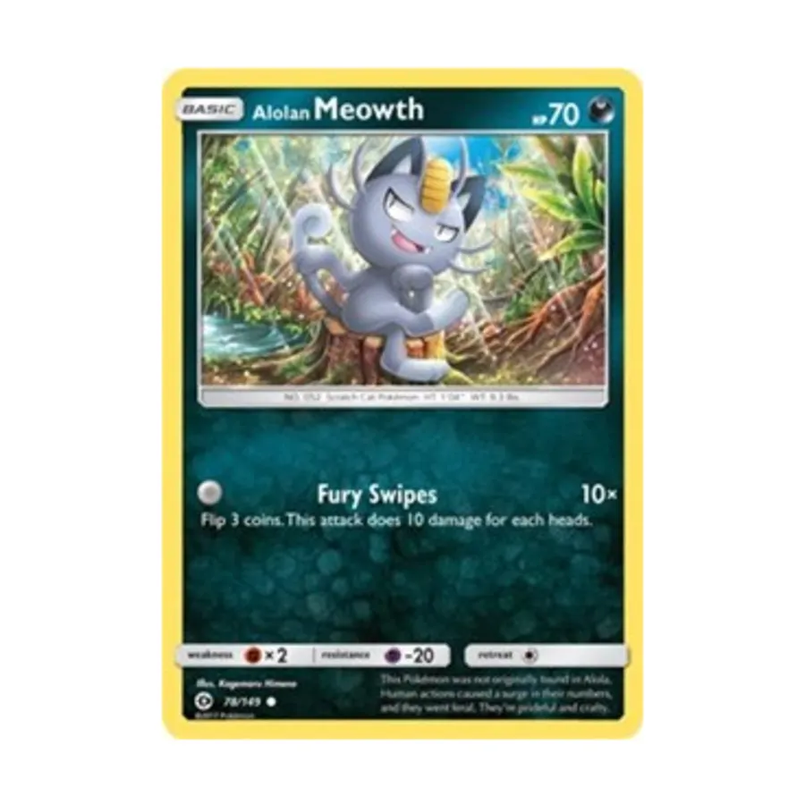 

CCG Алолан Мяут (К) #78, Pokemon - Sun & Moon Base Set - Singles