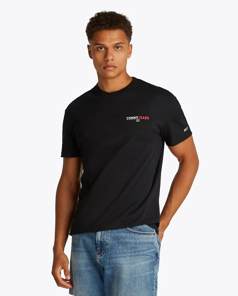

Мужская футболка с логотипом на спине и классическим кроем Tommy Jeans, черный