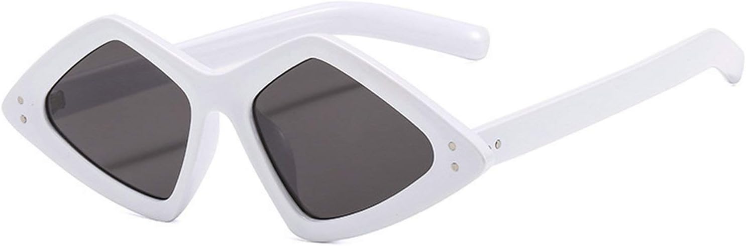 

COTIA Модные панк-солнцезащитные очки в многоугольной, неправильной формы, в маленькой оправе, ретро-стиль, женские, винтажные, уникальные, треугольные, мужские, White