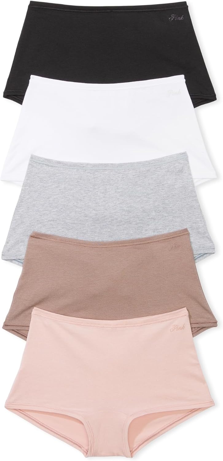 

Комплект трусиков-шорт Victoria's Secret PINK Cotton Boyshort, женское нижнее белье (XS-XXL), Spring Basic