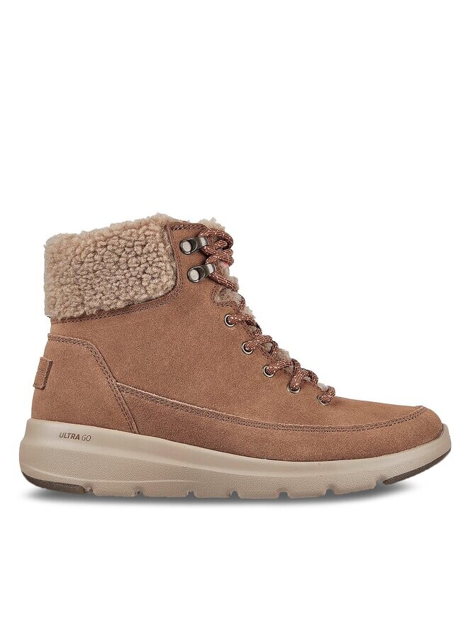 Ботинки женские Skechers Glacial Ultra Woodlands на плоской подошве, коричневый