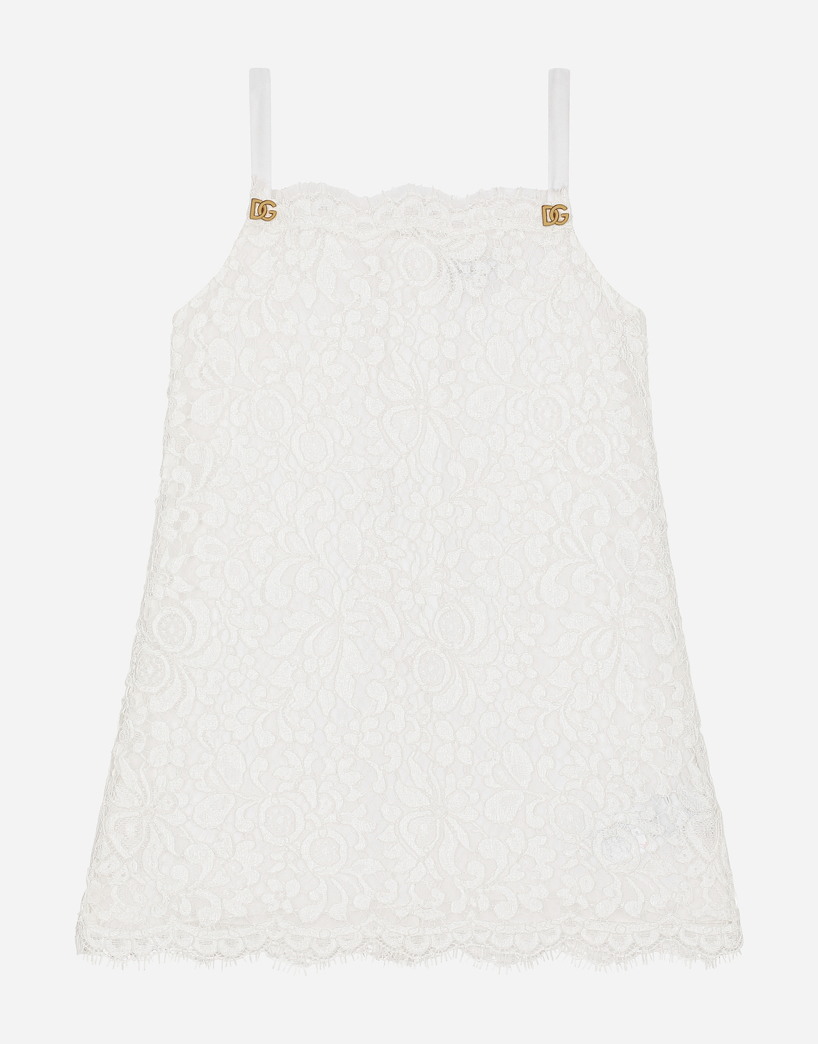 

Платье из кружева кордонетто Dolce&Gabbana, белый
