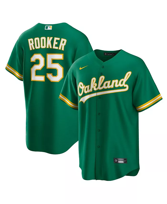 

Мужская футболка Brent Rooker Kelly Green Oakland Athletics, альтернативная реплика Nike
