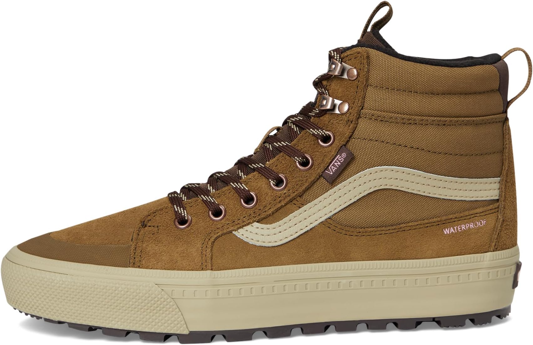 Кроссовки Vans Women's MTE SK8-Hi Waterproof Insulated, Brown/Pink — фото 4