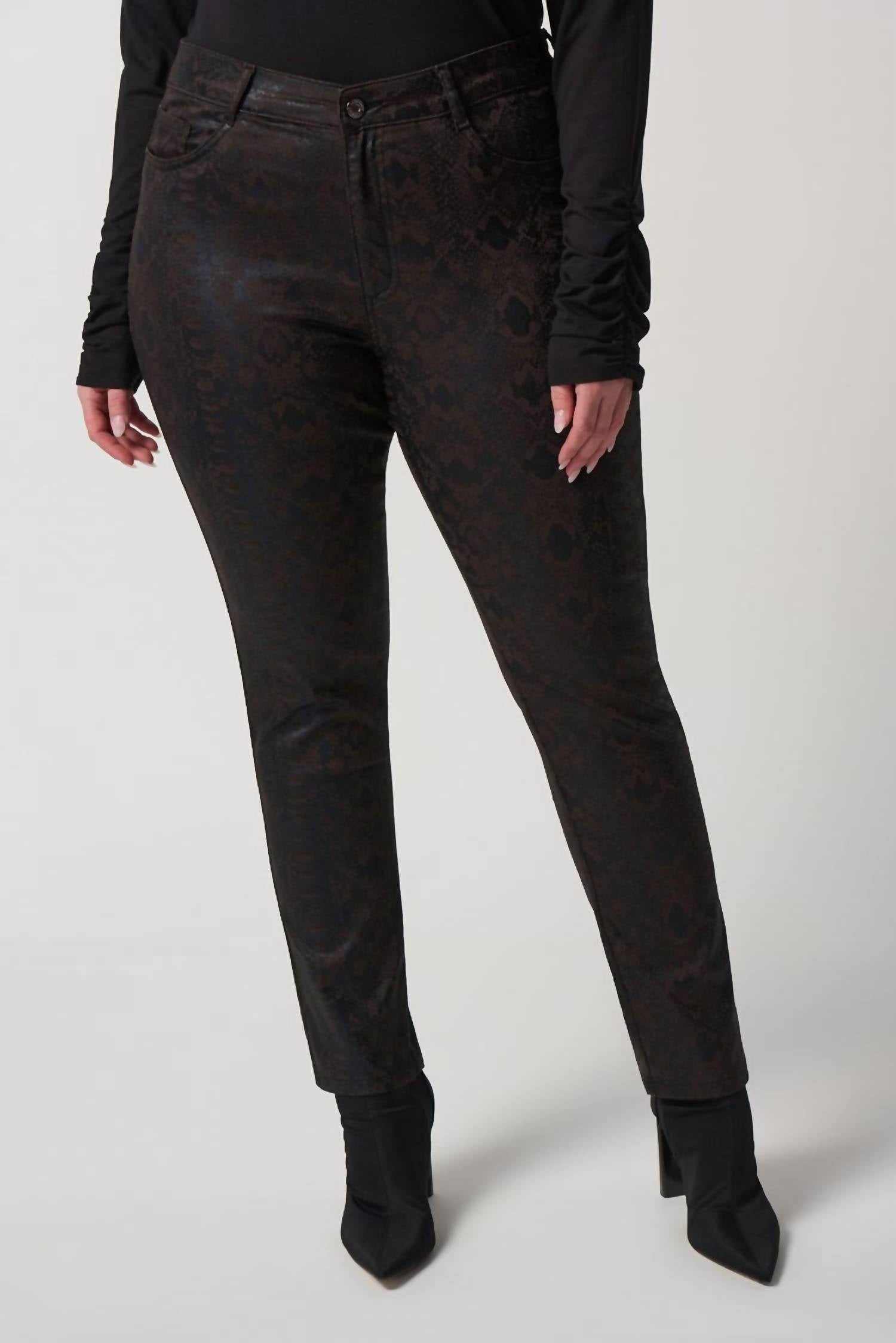 

Джинсы Slim-Fit с принтом животных в цвете мокко/черный Joseph Ribkoff