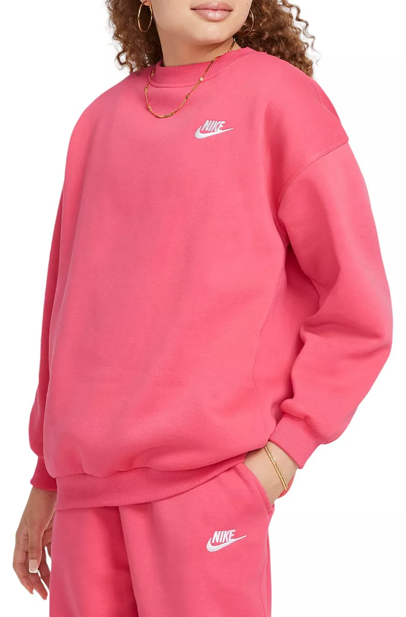 

Большой флисовый свитшот Nike Sportswear Club для девочек, цвет Aster Pink