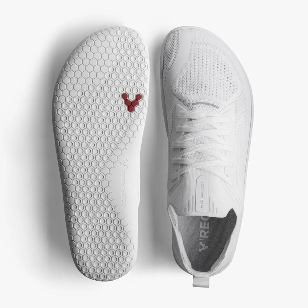 Кроссовки для ходьбы босиком VIVOBAREFOOT Primus Lite Knit для мужчин, сверхлегкая обувь, развивает силу, баланс и подвижность, широкая посадка, обеспечивают заземление, гибкие, успокаивающие, как морская вода, ярко-белый — фото 4