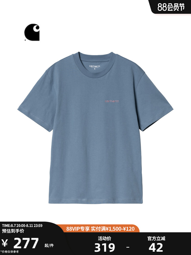 

Футболка женская Carhartt WIP с короткими рукавами, синий