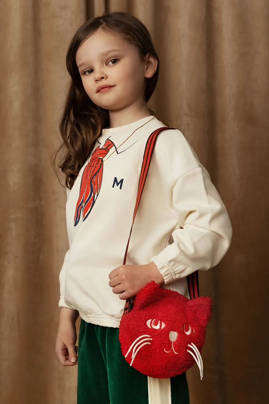 

Детская хлопковая толстовка с шарфом Mini Rodini, бежевый
