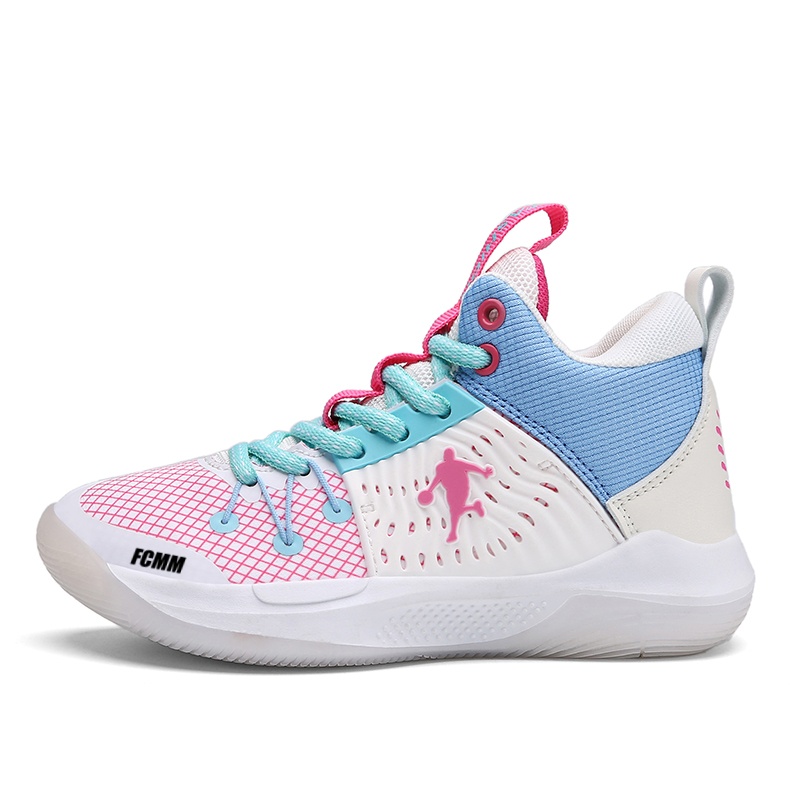 

Противоскользящие и дышащие низкие баскетбольные кроссовки для детей FCMM, белый/розовый