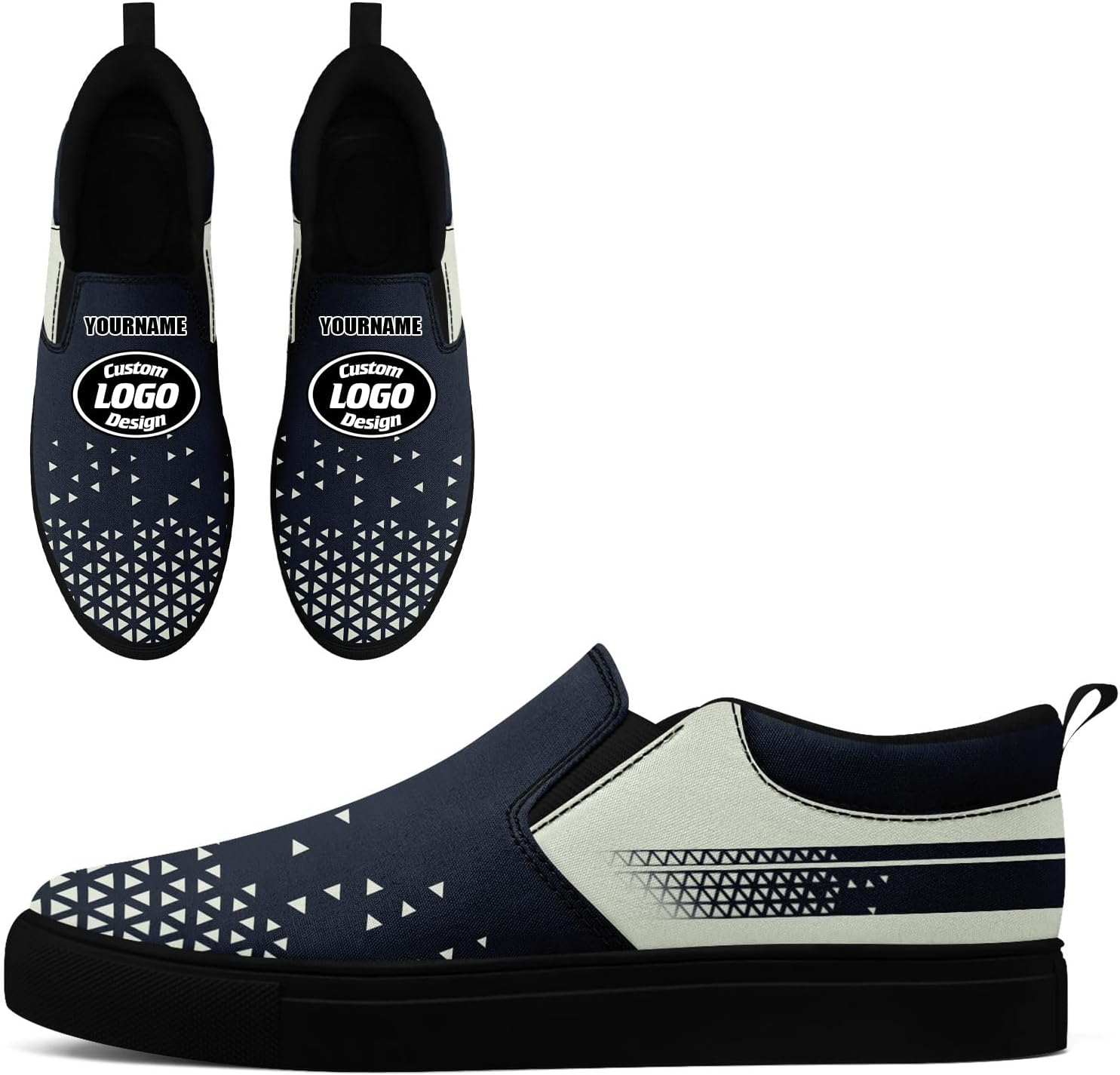 

Кастомизированные корпоративные повседневные слипоны AWSOLE для мужчин и женщин с принтом названия компании и логотипа, удобные кроссовки из холста для прогулок, белый/черный/синий/темно-синий