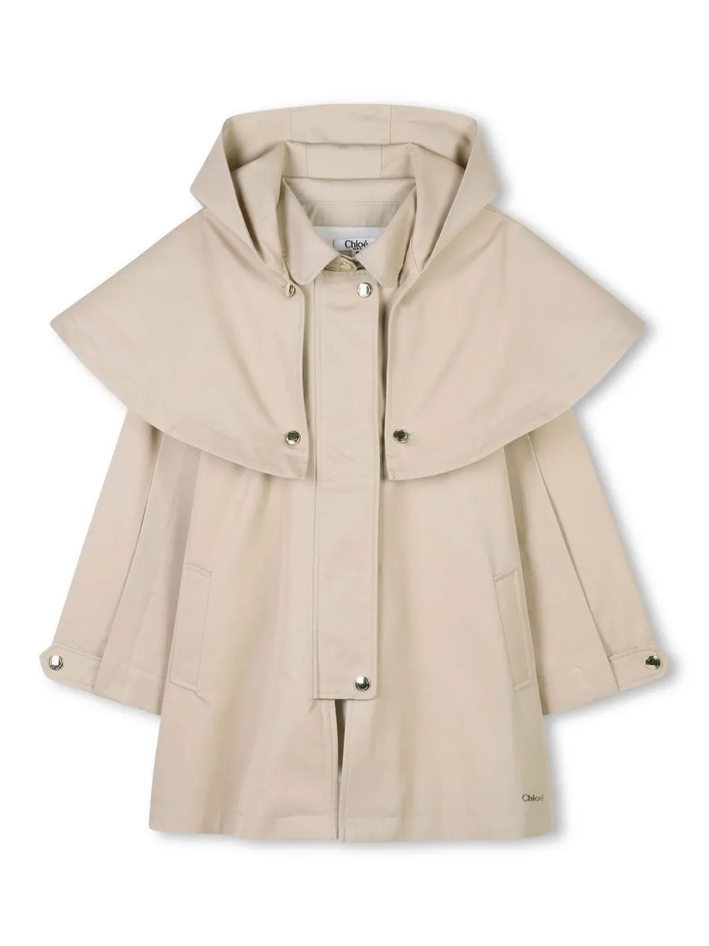 

Тренч с капюшоном Chloé Kids, нейтральный