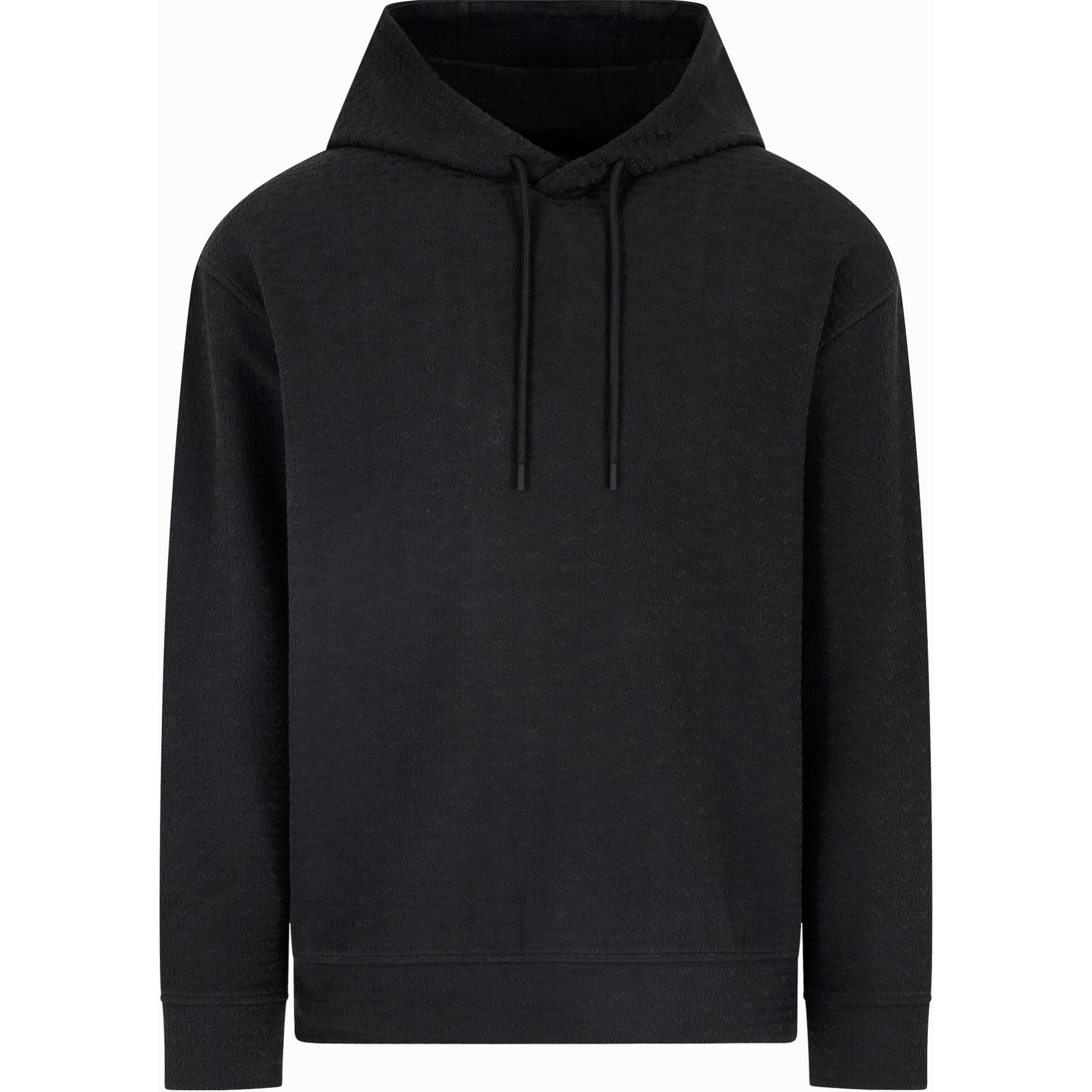 

Худи с логотипом и шнурком EMPORIO ARMANI, черный