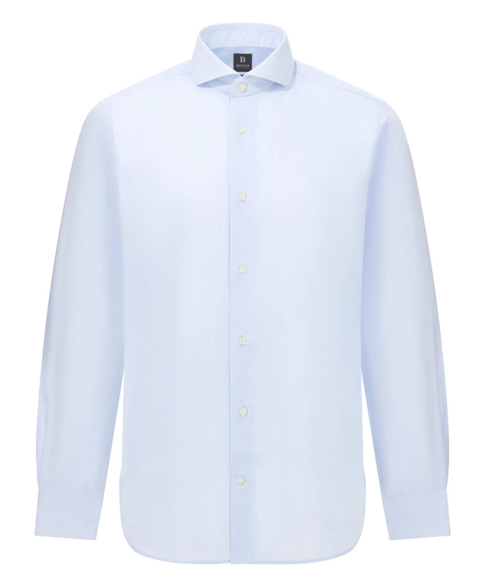 

Рубашка с клетчатым воротником «Наполи», приталенный крой. Boggi Milano, синий