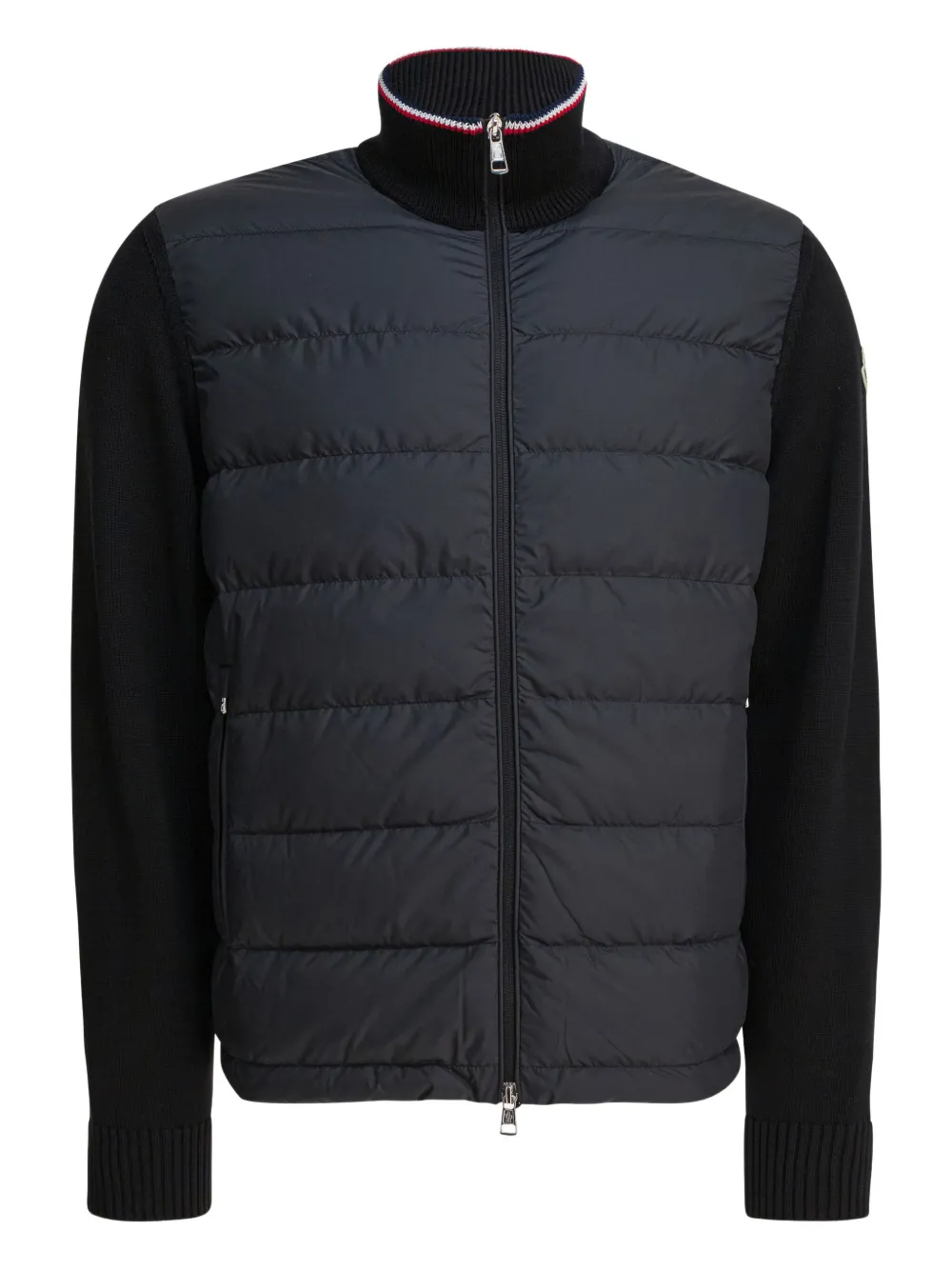 

Стеганая куртка с трикотажными вставками MONCLER, черный