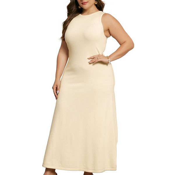 

Женское платье-свитер плюс сайз с круглым вырезом без рукавов Agnes Orinda