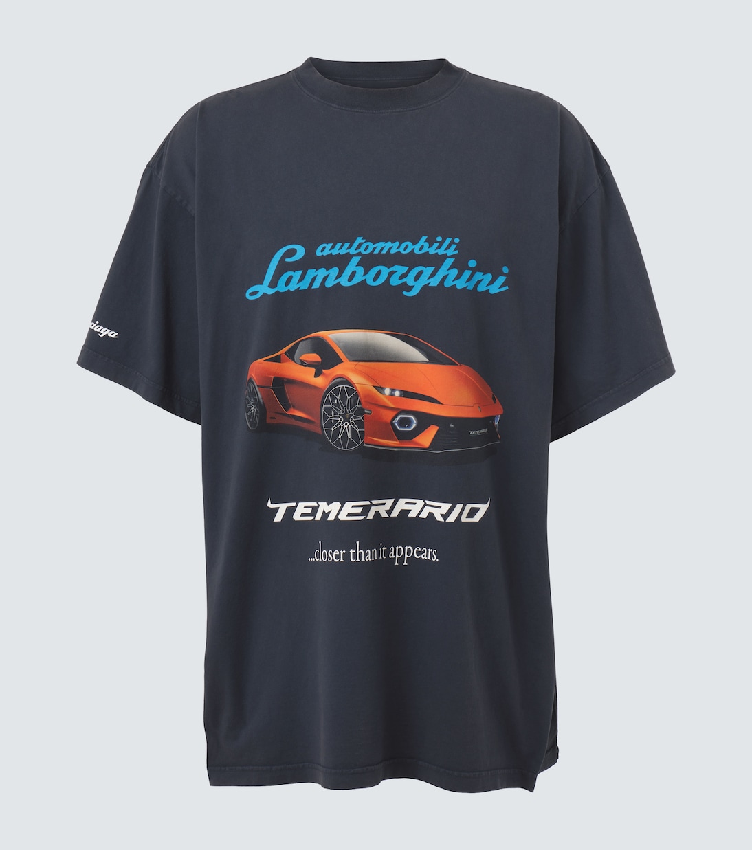 

Футболка из хлопка Automobili Lamborghini Balenciaga, Faded Washed Black